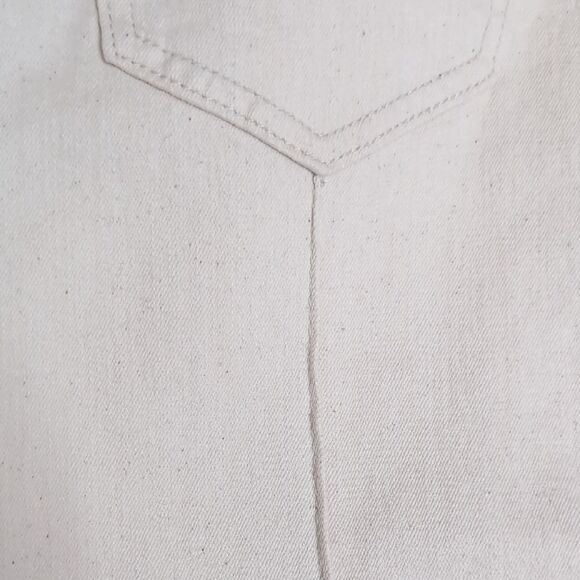 Kenneth Cole High Rise Wide Leg Off White Ecru Cotton Summer Jeans Size 8 - Picture 2 of 6